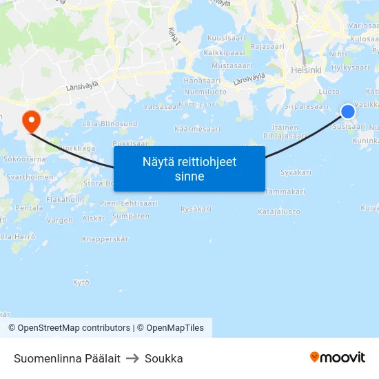 Suomenlinna Päälait to Soukka map
