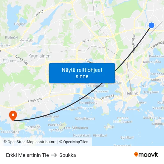 Erkki Melartinin Tie to Soukka map