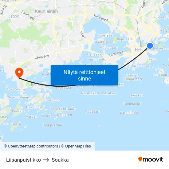 Liisanpuistikko to Soukka map