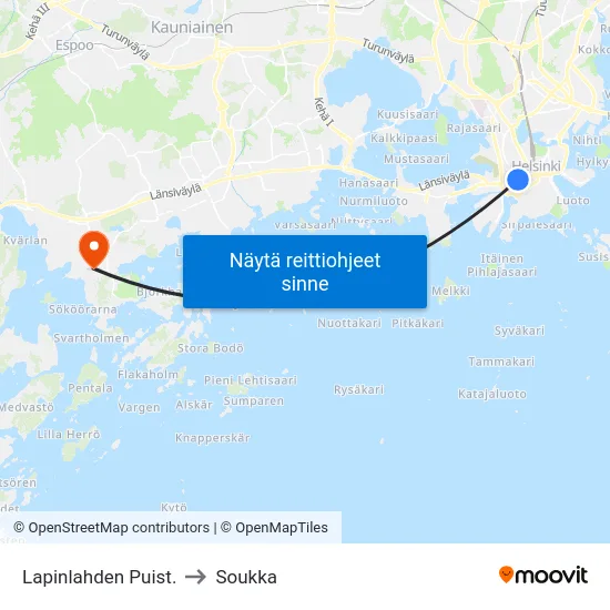 Lapinlahden Puist. to Soukka map