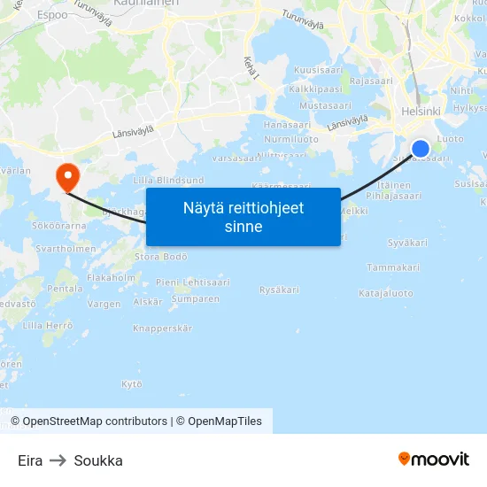 Eira to Soukka map