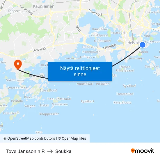 Tove Janssonin P. to Soukka map