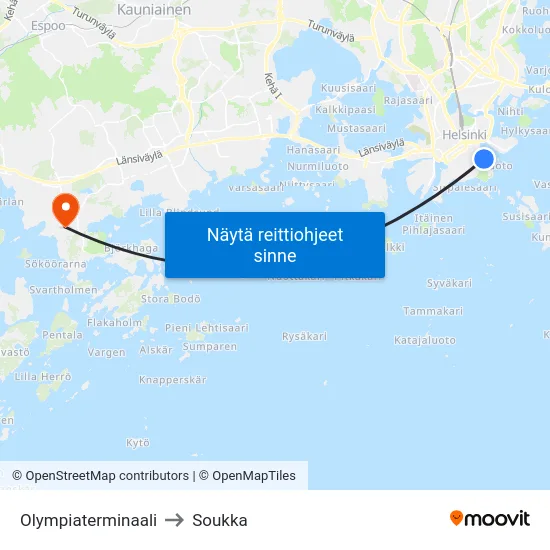 Olympiaterminaali to Soukka map