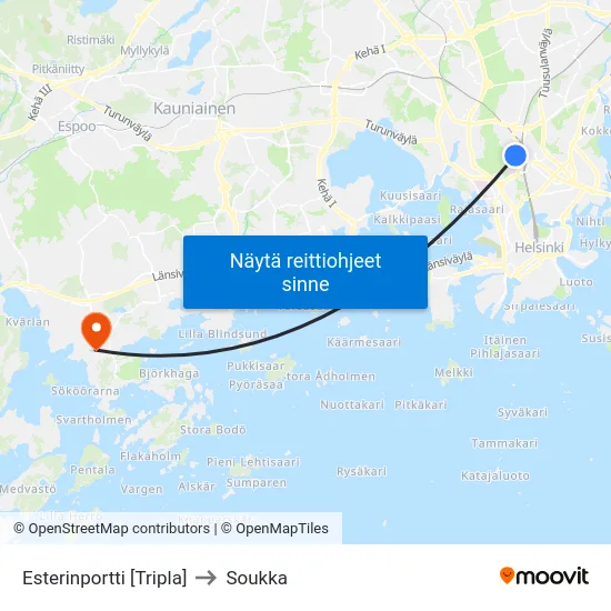 Esterinportti [Tripla] to Soukka map