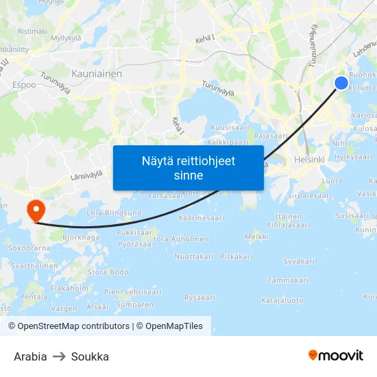 Arabia to Soukka map