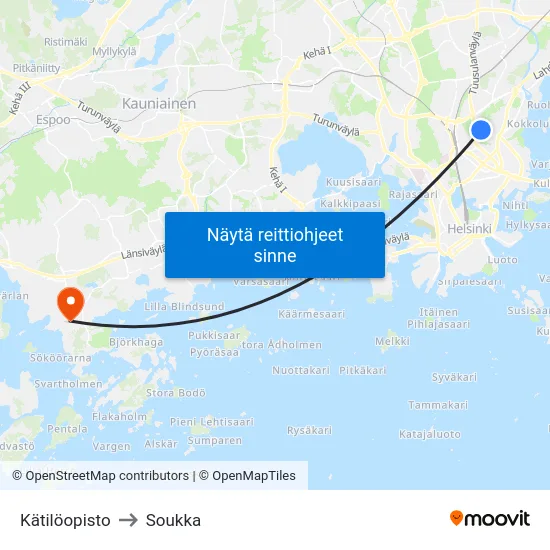Kätilöopisto to Soukka map