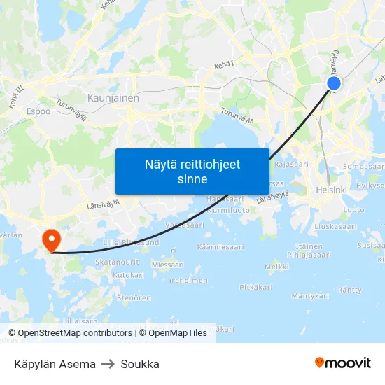 Käpylän Asema to Soukka map