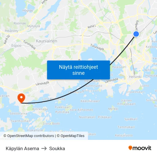 Käpylän Asema to Soukka map