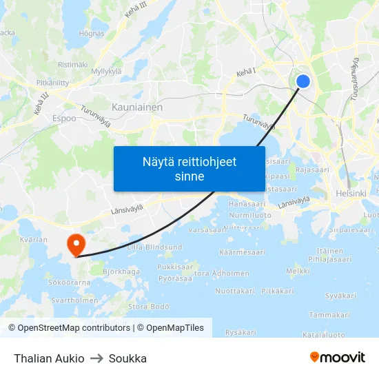 Thalian Aukio to Soukka map