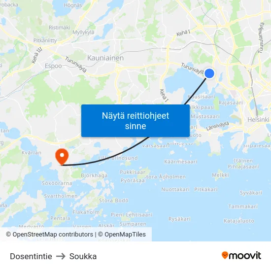 Dosentintie to Soukka map