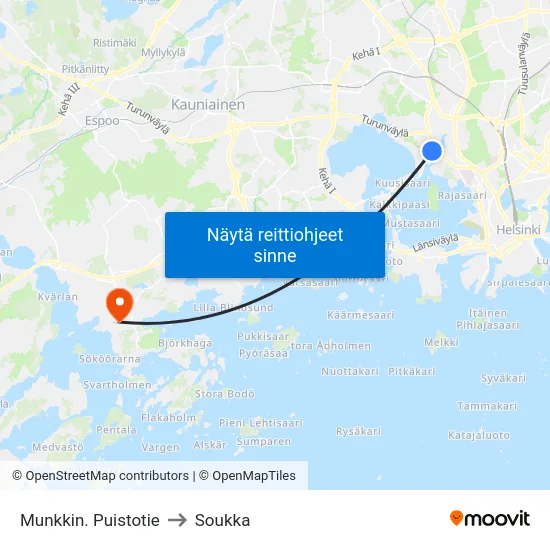 Munkkin. Puistotie to Soukka map