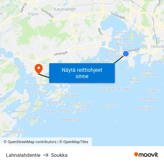 Lahnalahdentie to Soukka map