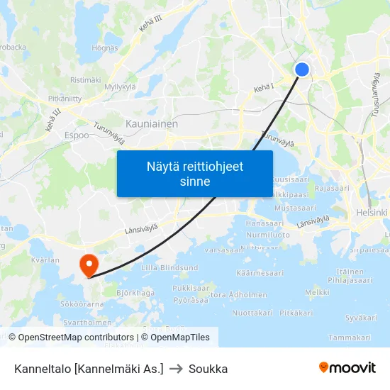 Kanneltalo [Kannelmäki As.] to Soukka map
