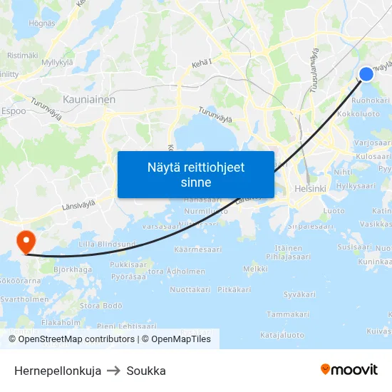 Hernepellonkuja to Soukka map