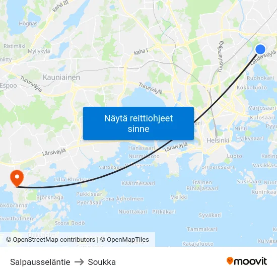 Salpausseläntie to Soukka map