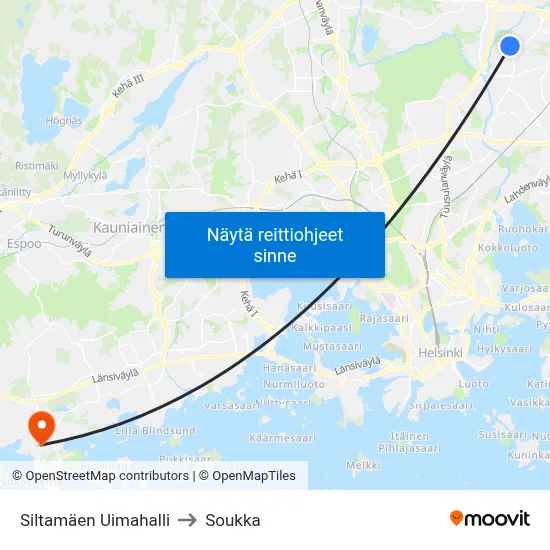 Siltamäen Uimahalli to Soukka map
