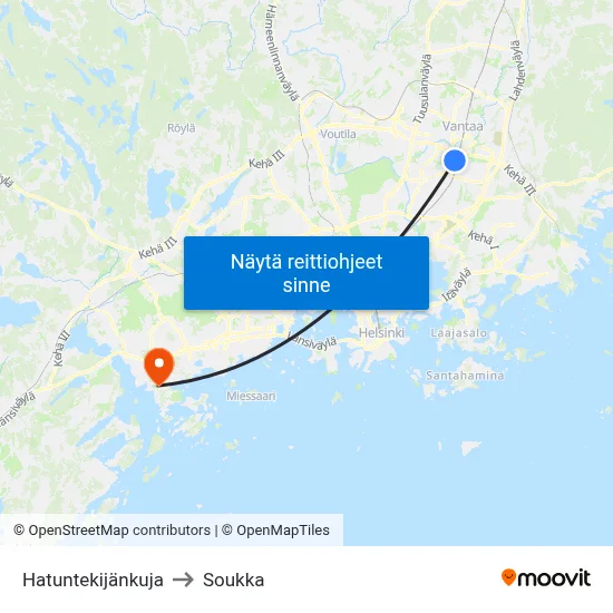 Hatuntekijänkuja to Soukka map