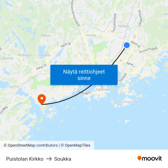 Puistolan Kirkko to Soukka map
