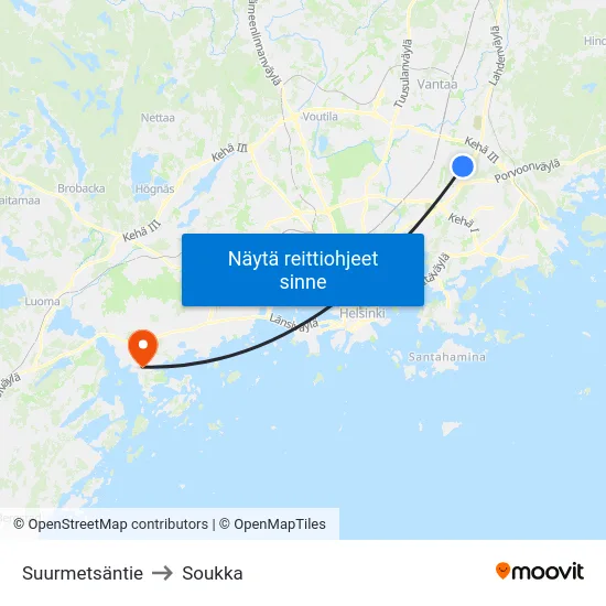 Suurmetsäntie to Soukka map