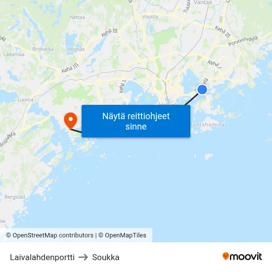 Laivalahdenportti to Soukka map