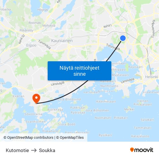 Kutomotie to Soukka map