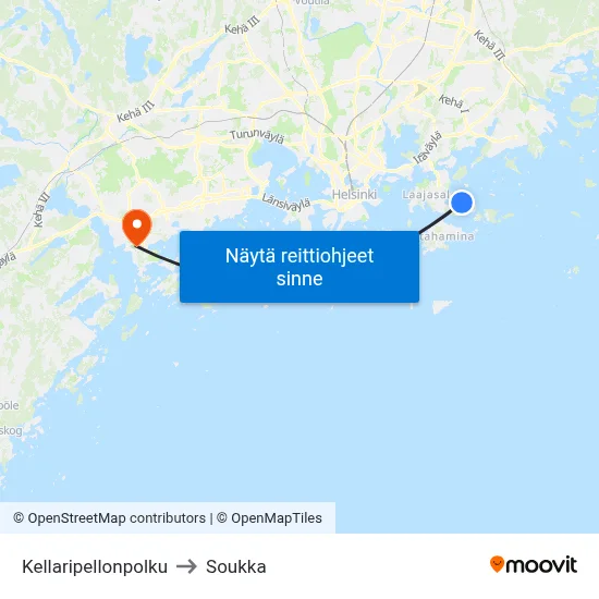 Kellaripellonpolku to Soukka map