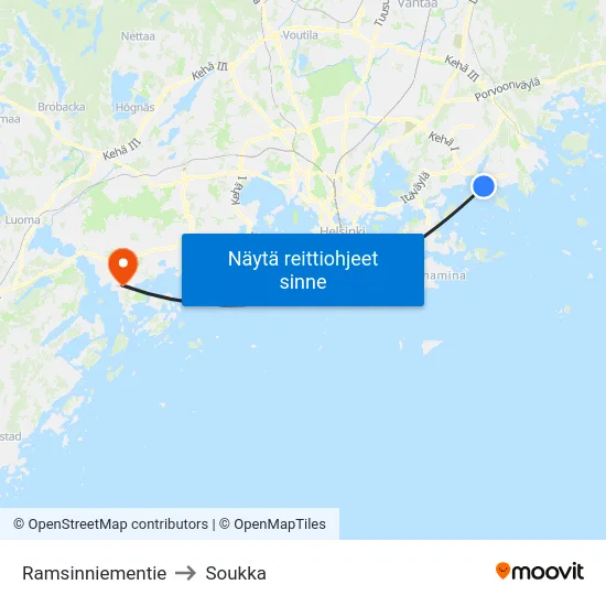 Ramsinniementie to Soukka map