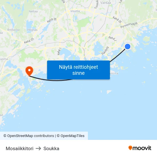 Mosaiikkitori to Soukka map