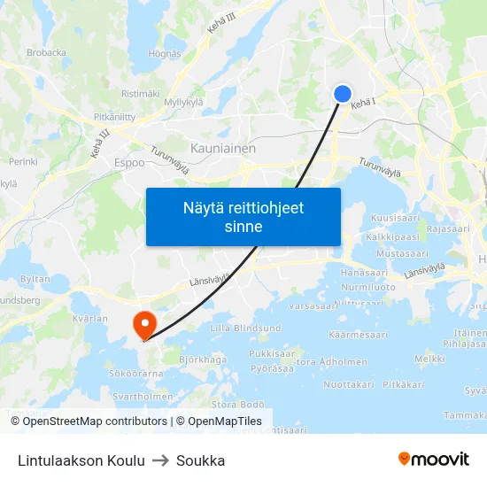 Lintulaakson Koulu to Soukka map