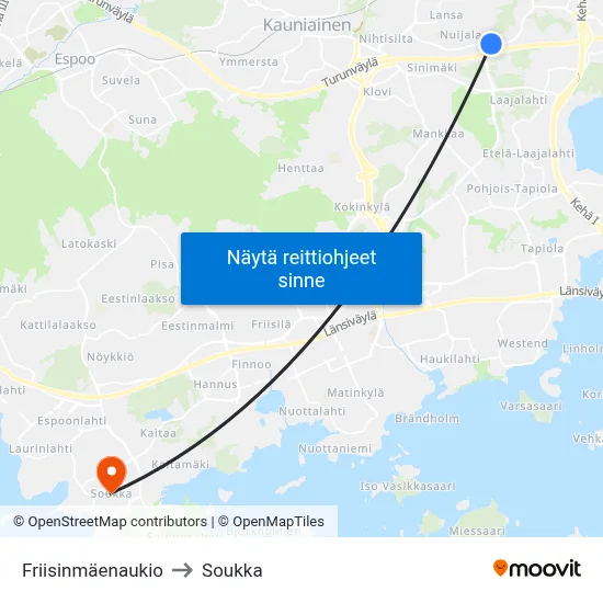 Friisinmäenaukio to Soukka map