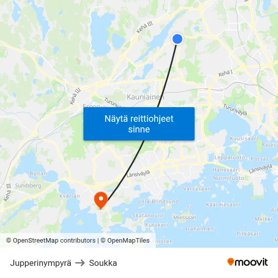 Jupperinympyrä to Soukka map
