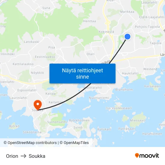 Orion to Soukka map