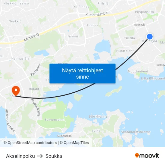 Akselinpolku to Soukka map