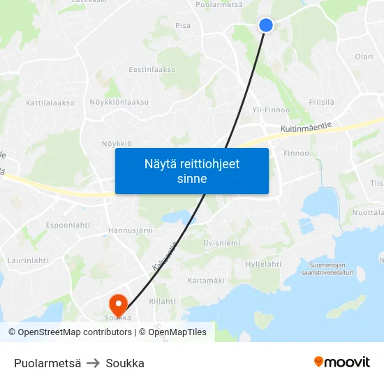 Puolarmetsä to Soukka map