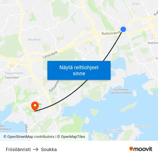 Friisilänristi to Soukka map