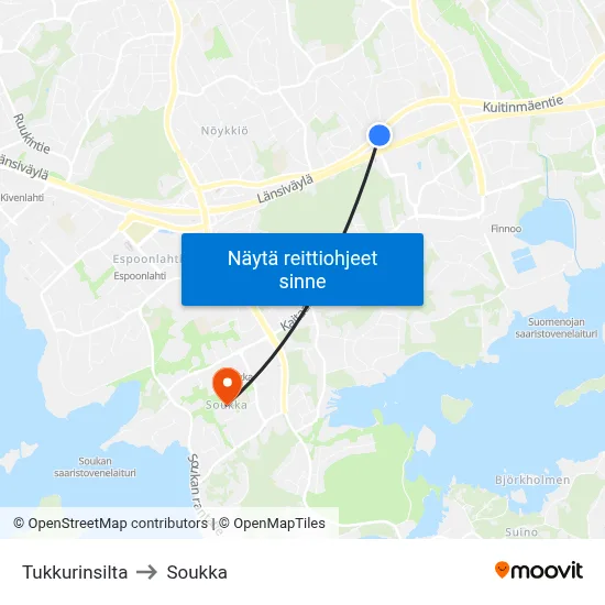 Tukkurinsilta to Soukka map