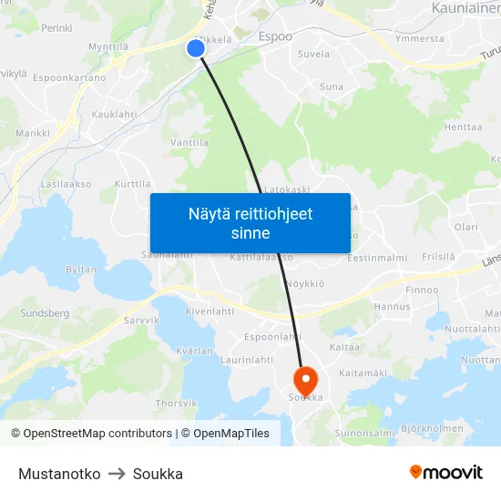 Mustanotko to Soukka map