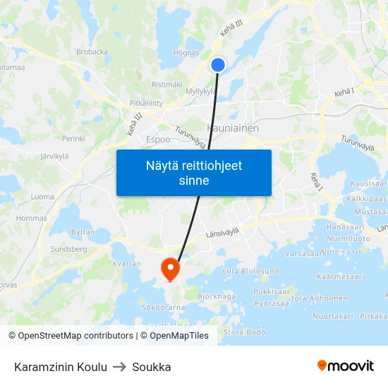Karamzinin Koulu to Soukka map