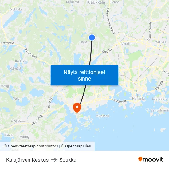 Kalajärven Keskus to Soukka map