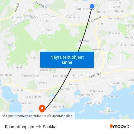 Raamattuopisto to Soukka map
