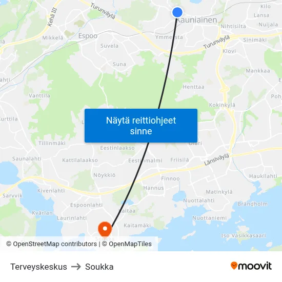 Terveyskeskus to Soukka map