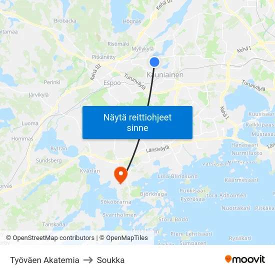 Työväen Akatemia to Soukka map