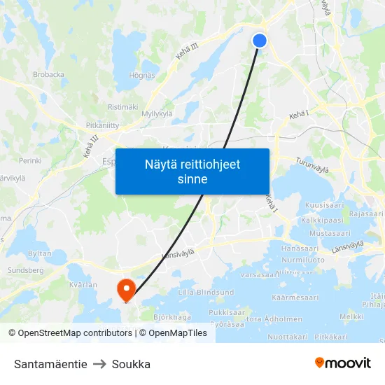 Santamäentie to Soukka map