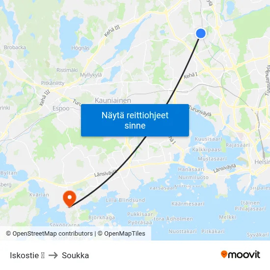 Iskostie 🛍️ to Soukka map
