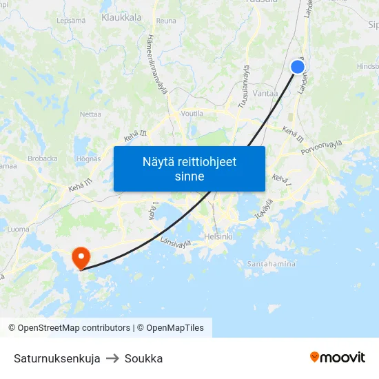 Saturnuksenkuja to Soukka map