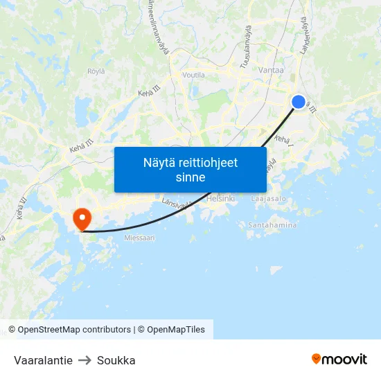 Vaaralantie to Soukka map