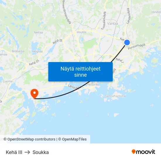 Kehä III to Soukka map