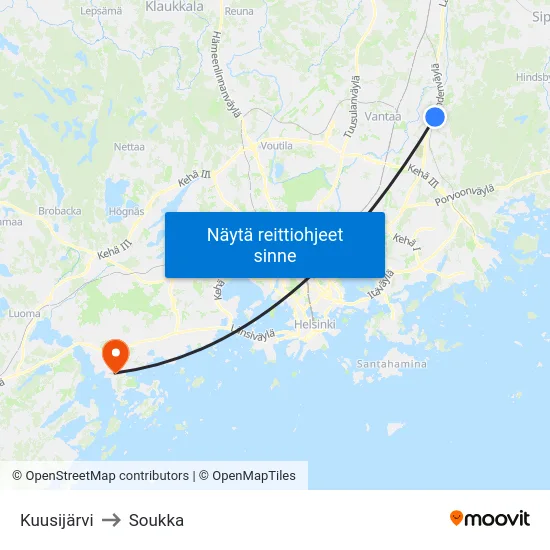 Kuusijärvi to Soukka map