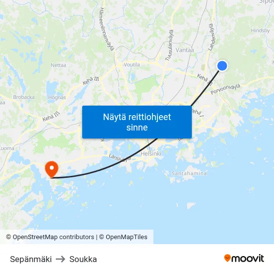 Sepänmäki to Soukka map