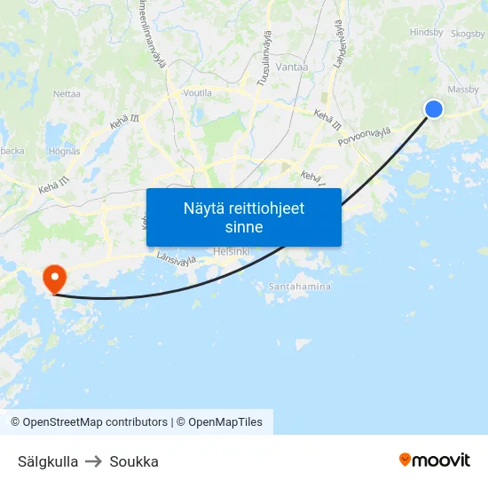 Sälgkulla to Soukka map